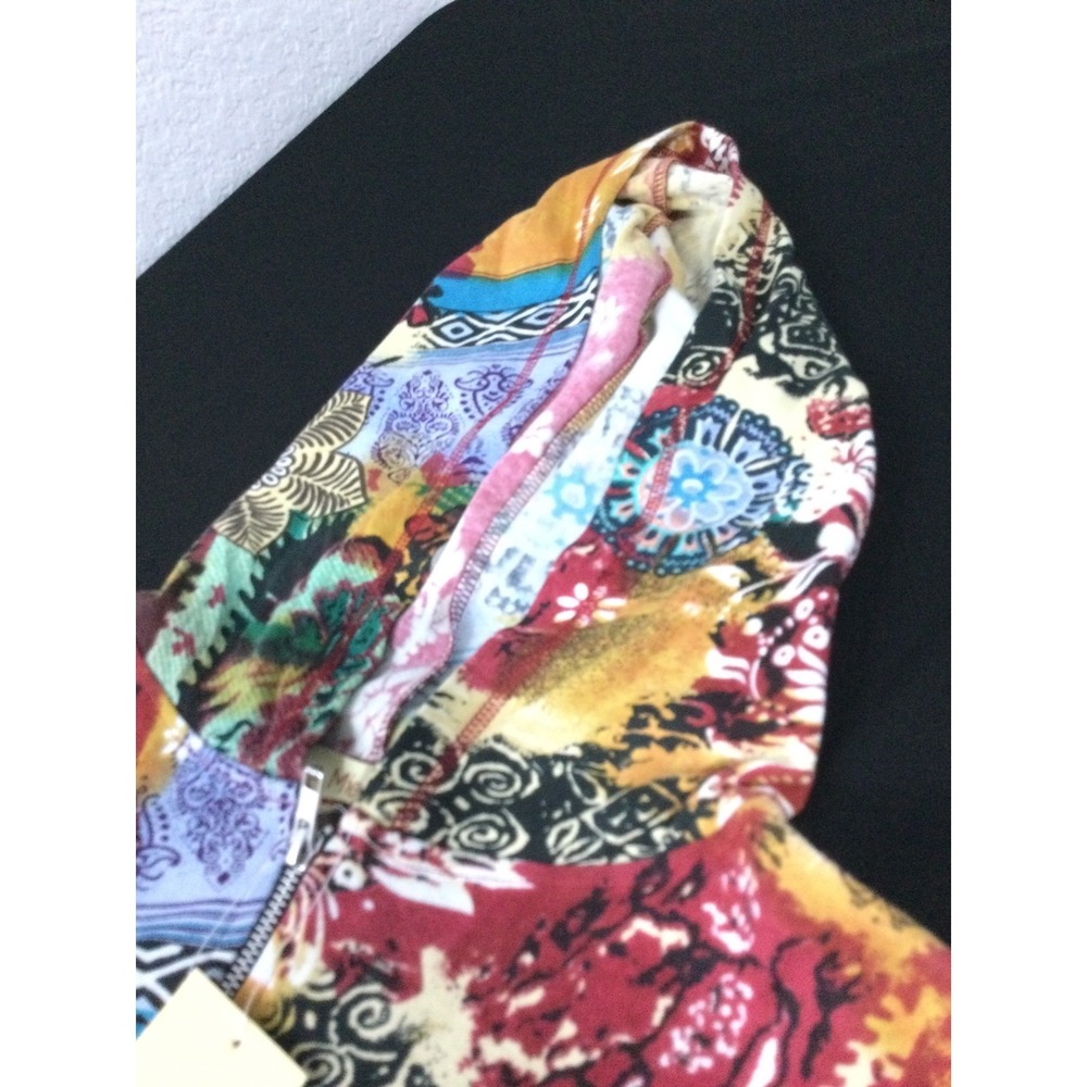 Le Mieux Studio Patchwork Zip Up Hoodie Jacket Abstract Colorful NWT size S - Picture 5 of 9